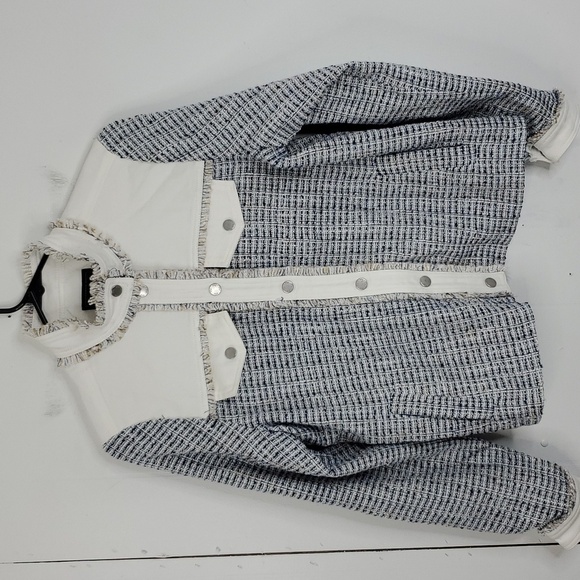 FDJ Margot Mixed Media Jacket Western Edwardian Twee Fringe Tweed Womens XS - Picture 1 of 12